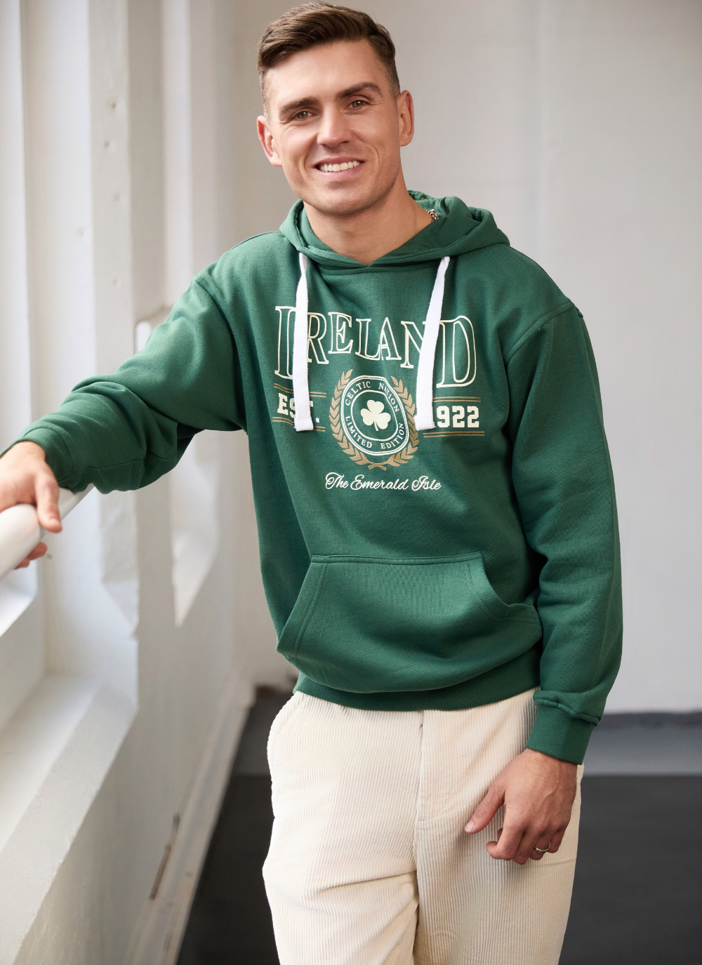 Ireland Emerald Isle 1912 Hoodie in Bottle Green | Blarney